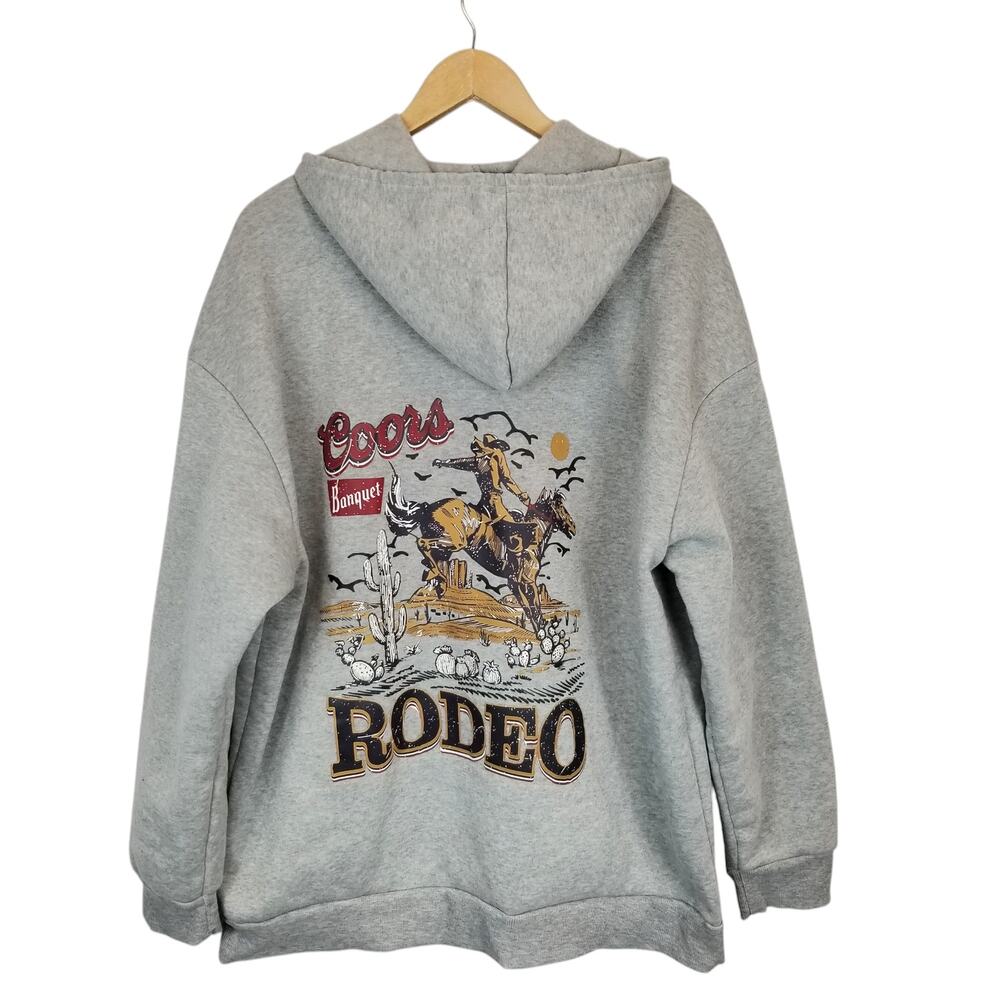 Coors Banquet Rodeo Men's Gray Hoodie Sweatshirt Size XXL
